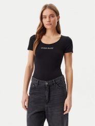 Guess Jeans Body W5GP25 J1314 Czarny Slim Fit. Czarne body i gorsety Guess Jeans, z aplikacjami, z bawełny. Za 119.99 zł.