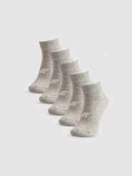4F Skarpetki krótkie (5-pack) damskie - szare 39-42. Szare skarpetki damskie 4F, bez wzorów, z bawełny. Za 59.99 zł.