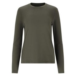 Damska koszulka z długim rękawem Athlecia Almi. Zielone bluzki damskie Endurance, bez wzorów, bez ramiączek, trekkingowe. Za 143.50 zł.