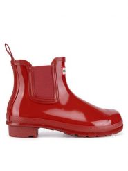 Hunter Kalosze WFS2078RGL Czerwony. Czerwone kalosze damskie Hunter, bez wzorów, z tworzywa sztucznego. Za 219.99 zł.