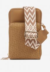 Ciemnobeżowa Dwukomorowa Torebka w Stylu Etui Virseki. Brązowe torebki klasyczne damskie Renee, z jeansu, bez dodatków. Za 49.99 zł.
