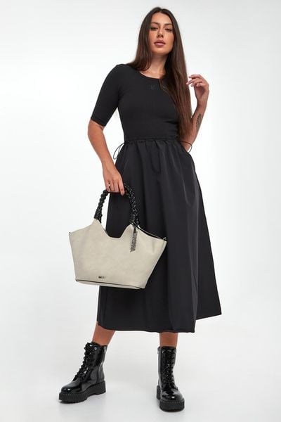 Sukienka midi DKNY. Sukienki damskie DKNY, bez wzorów, bez ramiączek. Za 669.00 zł.