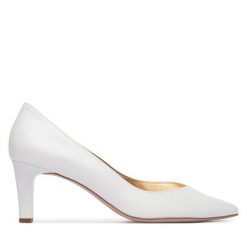 Szpilki HÖGL. Białe szpilki damskie Högl, bez wzorów, bez obcasa, na szpilce, bez zapięcia. Za 749.99 zł.