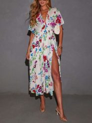 Milan Kiss Sukienka w kolorze kremowym rozmiar: XL. Brązowe sukienki damskie Milan Kiss, bez wzorów, z wiskozy, bez ramiączek. Za 173.99 zł.