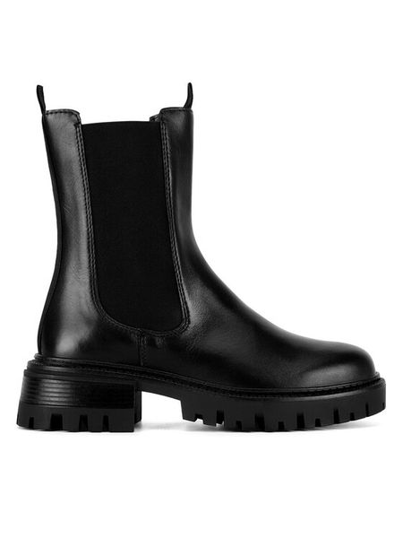 Lasocki Sztyblety RST-BEST-02 Czarny. Czarne botki damskie Lasocki, ze skóry, bez obcasa, na płaskiej podeszwie, bez zapięcia. Za 289.99 zł.