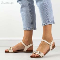 Beżowe płaskie sandały damskie S.Barski Ss27-79. Brązowe sandały damskie S.BARSKI, bez wzorów, ze skóry, bez obcasa, na obcasie, bez zapięcia. W wyprzedaży za 87.20 zł.