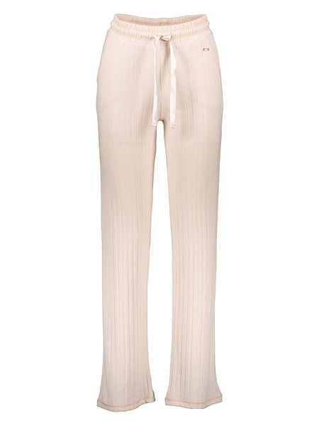 S.Oliver Spodnie w kolorze kremowym rozmiar: 32/34. Brązowe spodnie materiałowe damskie S.Oliver, bez wzorów, z materiału. Za 57.95 zł.