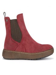 Go Soft Botki WS5586-07 Czerwony. Czerwone botki damskie GO SOFT, ze skóry, bez obcasa, na płaskiej podeszwie, bez zapięcia. Za 179.99 zł.