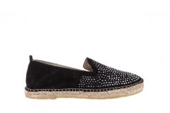 Espadryle Bayla-115 107601 Serraje Negro, Czarny, Skóra naturalna - 38. Czarne espadryle damskie Bayla, bez wzorów, z materiału, bez obcasa. W wyprzedaży za 62.10 zł.