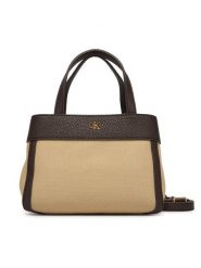 Calvin Klein Torebka Ck Canvas Mini Tote Crossbody LV04F3504G Brązowy. Brązowe torebki klasyczne damskie Calvin Klein, z materiału, bez dodatków. Za 529.99 zł.