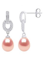 Pearl Addict Srebrne kolczyki-wkrętki z perłami i cyrkoniami rozmiar: onesize. Różowe kolczyki damskie Pearl Addict, z cyrkonią, srebrne. Za 298.67 zł.