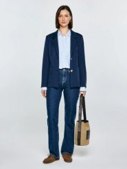 Marynarka damska slim granatowa Norbia 403. Niebieskie marynarki i żakiety damskie Big Star, l, bez wzorów, z tkaniny, biznesowe. Za 359.99 zł.