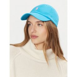 Czapka z daszkiem Polo Ralph Lauren. Niebieskie czapki z daszkiem damskie Polo Ralph Lauren, bez wzorów. Za 249.99 zł.