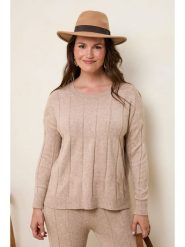 Curvy Lady Sweter w kolorze jasnobrązowym rozmiar: 44/46. Brązowe swetry klasyczne damskie Curvy Lady, bez kołnierzyka. Za 127.35 zł.