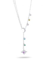 CHARM'S Srebrny naszyjnik z elementami ozdobnymi - dł. 47 cm rozmiar: onesize. Szare naszyjniki damskie CHARM'S, z cyrkonią, srebrne. Za 135.81 zł.