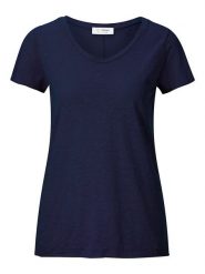 Rich & Royal Koszulka w kolorze granatowym rozmiar: L. Niebieskie koszulki damskie Rich & Royal, l, bez wzorów, z bawełny, bez kołnierzyka, bez ramiączek. Za 101.23 zł.