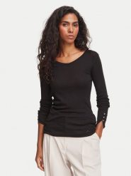 BOSS Bluzka Edeline 50566005 Czarny Regular Fit. Czarne bluzki damskie Boss, s, bez wzorów, z bawełny, bez kołnierzyka, bez ramiączek. Za 299.99 zł.