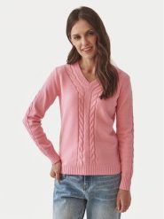 Tatuum Sweter Wira T2416.092B Różowy Regular Fit. Czerwone swetry klasyczne damskie TATUUM, xl, z wiskozy, bez kołnierzyka. Za 209.99 zł.