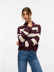 Vero Moda Sweter w kolorze bordowo-kremowym rozmiar: M. Brązowe swetry klasyczne damskie Vero Moda, m, bez kołnierzyka. Za 91.99 zł.