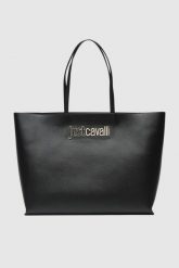 JUST CAVALLI Czarna shopperka Range Metal Lettering. Czarne shopper bag Just Cavalli, bez dodatków. W wyprzedaży za 499.99 zł.