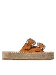 DeeZee Espadryle JSZ5874-6 Brązowy. Brązowe espadryle damskie DeeZee, bez wzorów, z materiału, bez obcasa. Za 119.99 zł.