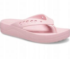 Japonki Dla Dorosłych Crocs Baya Platform Flip. Brązowe klapki damskie Crocs, bez wzorów, z materiału, bez obcasa, bez zapięcia. Za 139.99 zł.