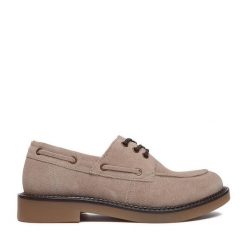Półbuty Lasocki. Brązowe półbuty damskie Lasocki, bez wzorów, bez obcasa, bez zapięcia. Za 229.99 zł.