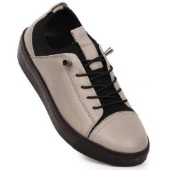 Skórzane lekkie półbuty damskie wsuwane szare T.Sokolski W26-151. Szare półbuty damskie T.Sokolski, bez wzorów, ze skóry, bez obcasa, bez zapięcia. Za 319.99 zł.