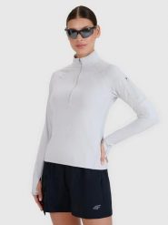 BLUZA DAMSKA 4F TREKKINGOWA SZYBKOSCHNĄCA TFSWF476 KOLOR SZARY. Szare bluzy damskie 4F, l, bez wzorów, z materiału, bez kaptura. Za 199.99 zł.