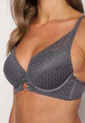 Ciemnofioletowy Klasyczny Biustonosz Push-Up Nansiliah. Fioletowe biustonosze Renee, bez wzorów. Za 34.99 zł.