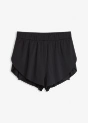 Szorty kąpielowe z szybkoschnącego materiału. Czarne bikini bonprix, bez wzorów. Za 82.99 zł.