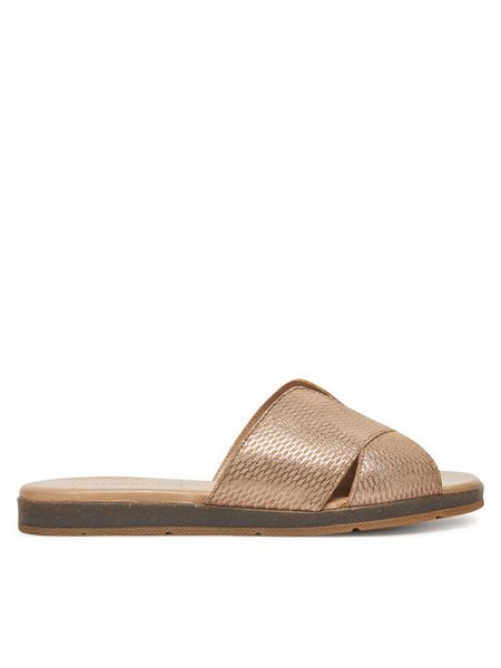 Lasocki Klapki WI16-740A-02 Beżowy. Brązowe klapki damskie Lasocki, bez wzorów, ze skóry, bez obcasa, bez zapięcia. Za 149.99 zł.