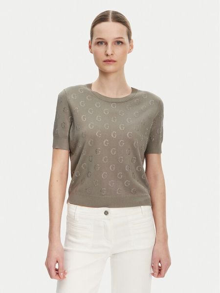 Guess Sweter W5GR05 Z3D60 Brązowy Regular Fit. Brązowe swetry klasyczne damskie Guess, s, z wiskozy, bez kołnierzyka. Za 249.99 zł.