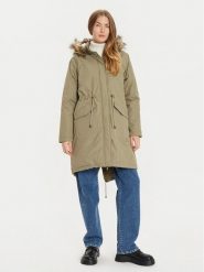 Brave Soul Parka LJK-GREGORY Khaki Regular Fit. Brązowe parki damskie Brave Soul, z syntetyku, bez kaptura. Za 199.99 zł.
