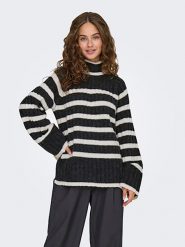 JDY Sweter w kolorze antracytowo-kremowym rozmiar: XL/XXL. Brązowe swetry klasyczne damskie JDY, xl, z wełny, bez kołnierzyka. Za 83.42 zł.