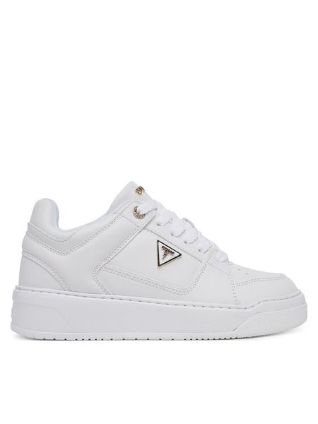 Guess Sneakersy FLTDEL ELE12 Biały. Białe obuwie sportowe damskie Guess, ze skóry, bez zapięcia. Za 249.99 zł.