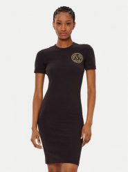 Versace Jeans Couture Sukienka codzienna 78HAOT00 Czarny Slim Fit. Czarne sukienki damskie Versace Jeans Couture, bez wzorów, z bawełny, bez ramiączek. Za 339.99 zł.