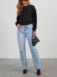 Milan Kiss Sweter w kolorze czarnym rozmiar: M. Czarne swetry klasyczne damskie Milan Kiss, m, bez kołnierzyka. Za 190.97 zł.