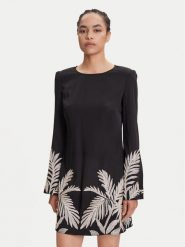 Guess Sukienka koktajlowa W5YK10 WHCU2 Czarny Regular Fit. Czarne sukienki damskie Guess, z aplikacjami, z syntetyku, wizytowe, bez ramiączek. Za 769.99 zł.