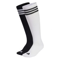 Podkolanówki z 3 paskami, 2 pary. Białe skarpetki damskie Adidas, bez wzorów, z bawełny. Za 79.95 zł.