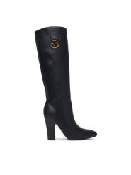 Guess Kozaki FLFTYN ELE11 Czarny. Czarne kozaki damskie Guess, ze skóry, bez obcasa, na słupku, bez zapięcia. Za 824.99 zł.