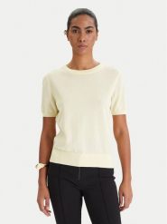 Patrizia Pepe Sweter 8K0409/K027-Y478 Żółty Regular Fit. Żółte swetry klasyczne damskie Patrizia Pepe, z bawełny, bez kołnierzyka. Za 729.99 zł.