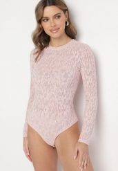 Różowe Body z Wiskozą Koronkowym Wzorem Elidan. Czerwone body i gorsety Born2be, bez wzorów, z koronki. Za 89.99 zł.