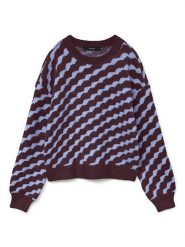 Vero Moda Sweter w kolorze brązowo-błękitnym rozmiar: L. Brązowe swetry klasyczne damskie Vero Moda, l, bez kołnierzyka. Za 100.28 zł.