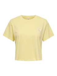 ONLY Koszulka w kolorze żółtym rozmiar: XL. Żółte bluzki damskie Only, xl, bez wzorów, z bawełny, bez kołnierzyka, bez ramiączek. Za 48.39 zł.
