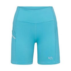 Szorty damskie Kari Traa Linnea. Niebieskie spodenki sportowe damskie Kari Traa, s, bez wzorów, z elastanu, z podwyższonym stanem, do biegania. Za 354.50 zł.