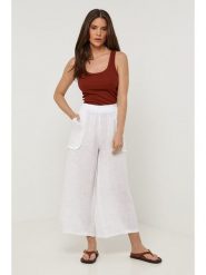 Lin Passion Lniane spodnie w kolorze białym rozmiar: 34/36. Białe spodnie materiałowe damskie Lin Passion, bez wzorów, ze lnu. Za 121.99 zł.