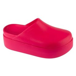 Klapki Crocs Dylan Platform Clog W 209869-6ZQ różowe. Czerwone klapki damskie bez wzorów, bez obcasa, bez zapięcia. Za 367.95 zł.