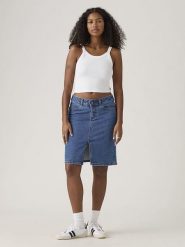 Levi's Spódnica dżinsowa w kolorze niebieskim rozmiar: W26. Niebieskie spódnice damskie Levi's, na co dzień, s, z aplikacjami, klasyczne, midi. Za 109.26 zł.