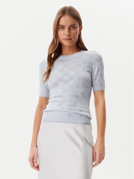 Guess Sweter W5GR20 Z3D60 Niebieski Regular Fit. Niebieskie swetry klasyczne damskie Guess, m, z wiskozy, bez kołnierzyka. Za 249.99 zł.